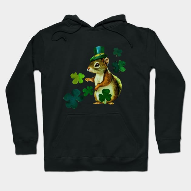 Luck of the Irish, St Patricks Day Squirrel Hoodie by fistikci